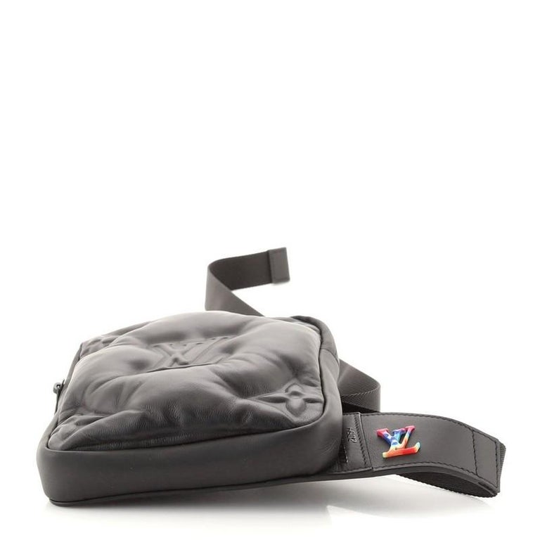 Louis Vuitton Asymetrical Sling Bag Monogram Puffer Black Leather Bumbag  2054