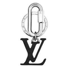 Louis Vuitton White Monogram Flower Key Chain Golden Metal ref