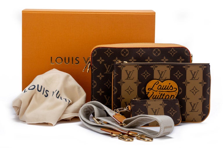 Louis Vuitton x Nigo GM Glasses Case Monogram Stripes Brown in Coated  Canvas with Gold-tone - US