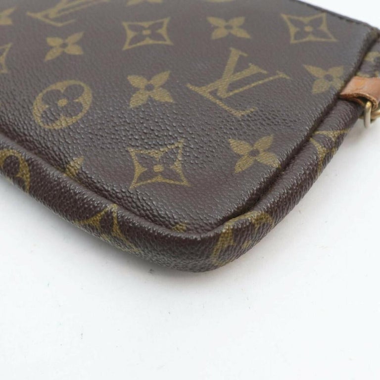 Louis+Vuitton+Pochette+Accessory+Pouch+Brown+Leather for sale