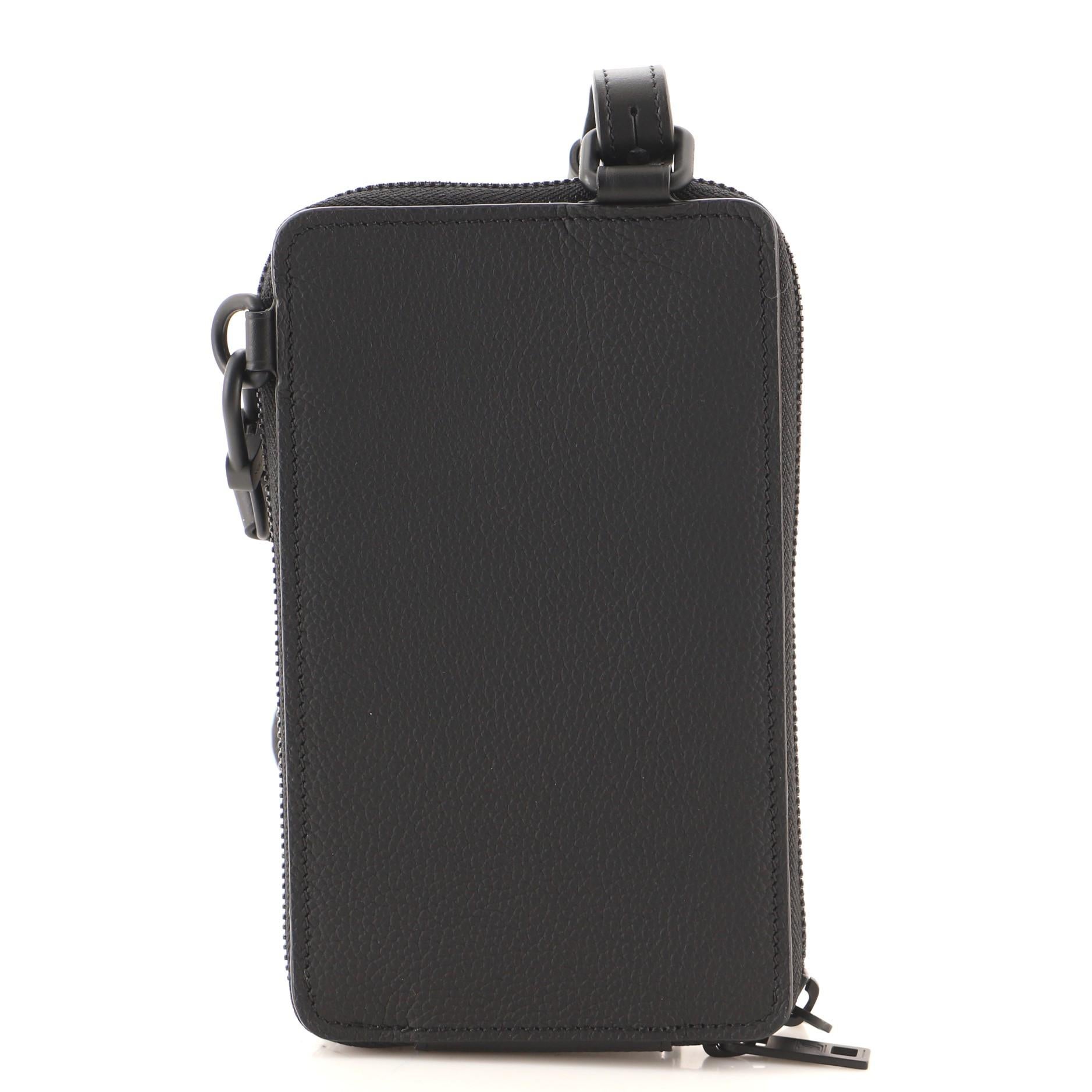 Black Louis Vuitton Aerogram Phone Pouch Leather