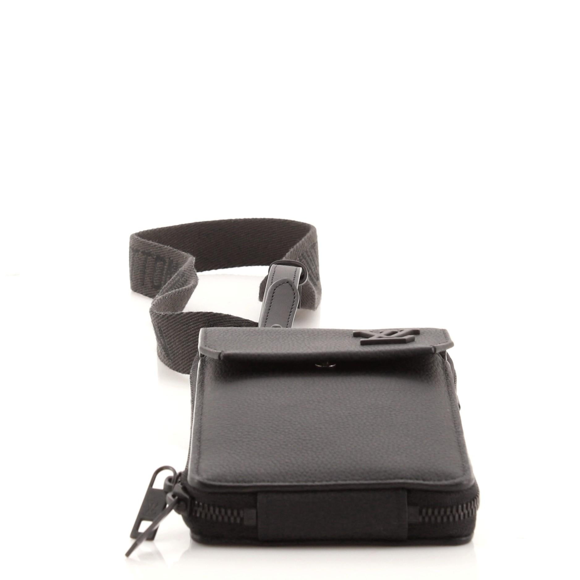Black Louis Vuitton Aerogram Phone Pouch Leather