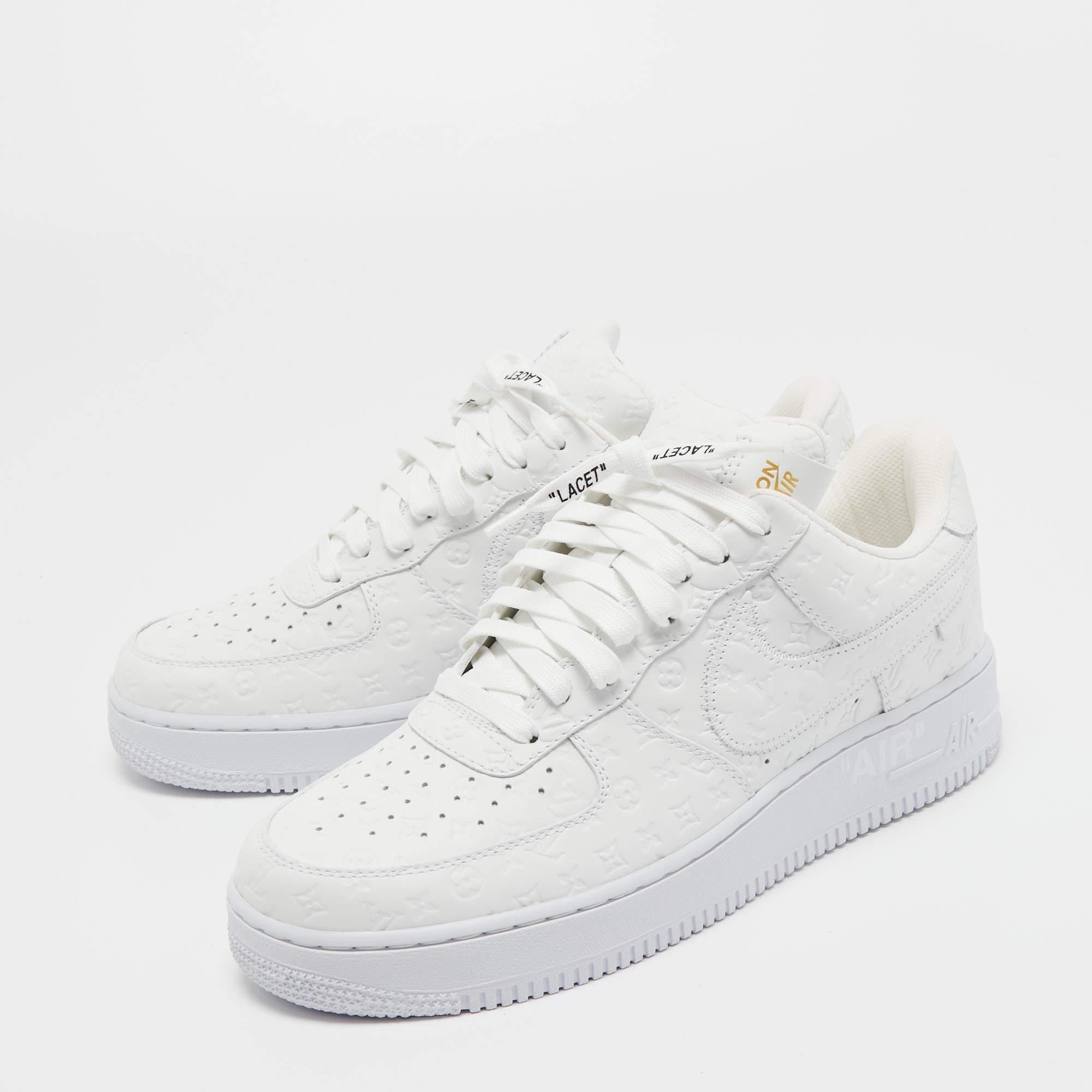  Louis Vuitton/Air Force - Baskets basses en cuir blanc, taille 43 Pour hommes 