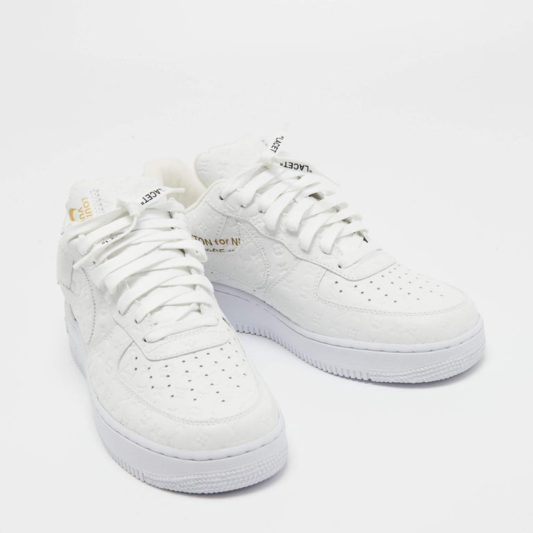 Louis Vuitton/Air Force White Leather Low Top Sneakers Size 43 Louis Vuitton