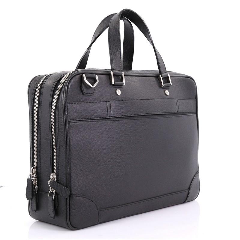 Black Louis Vuitton Alexander Briefcase Taiga Leather