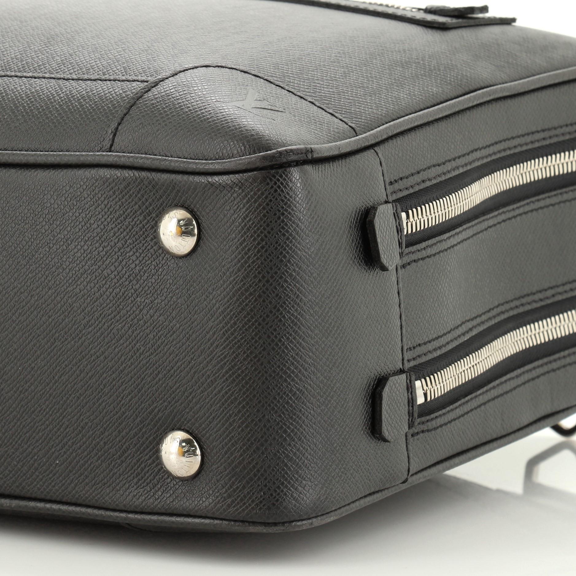 Black Louis Vuitton Alexander Briefcase Taiga Leather