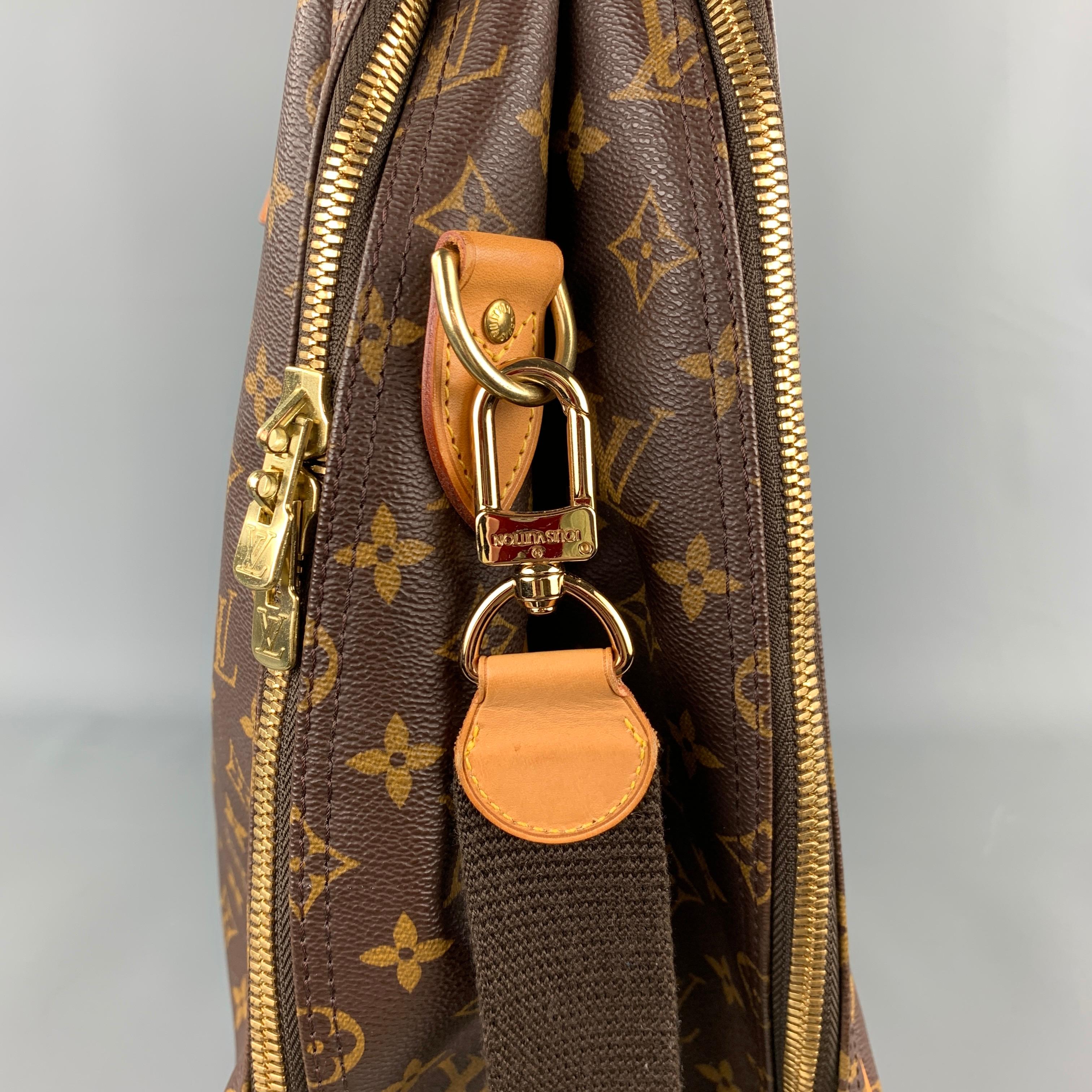 Men's LOUIS VUITTON Alize 2 Poches Brown Leather Monogram Vachetta Trim Canvas Bag