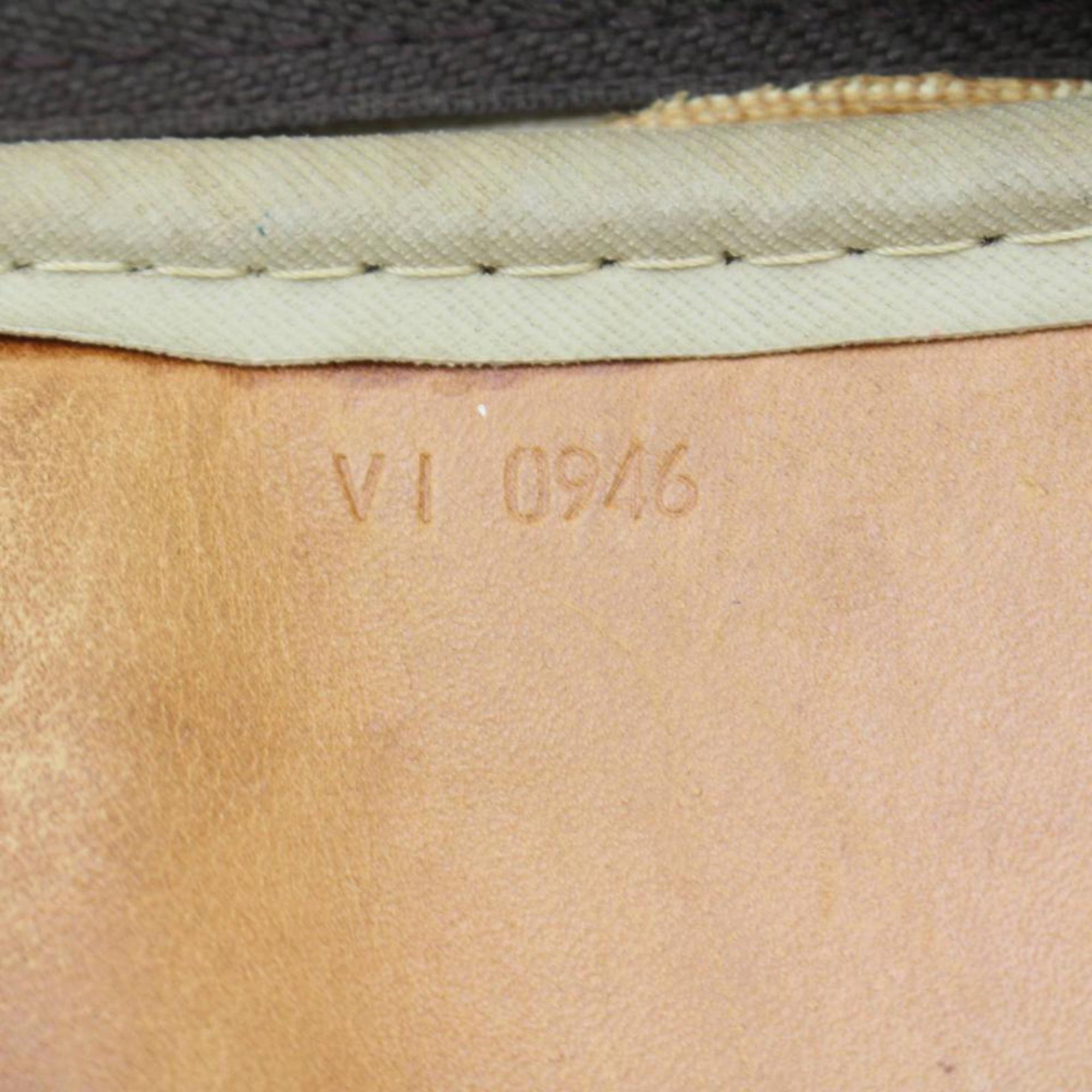 Louis Vuitton Alize Monogram 2 Poches with Strap 870354 Brown Canvas Travel Bag For Sale 5