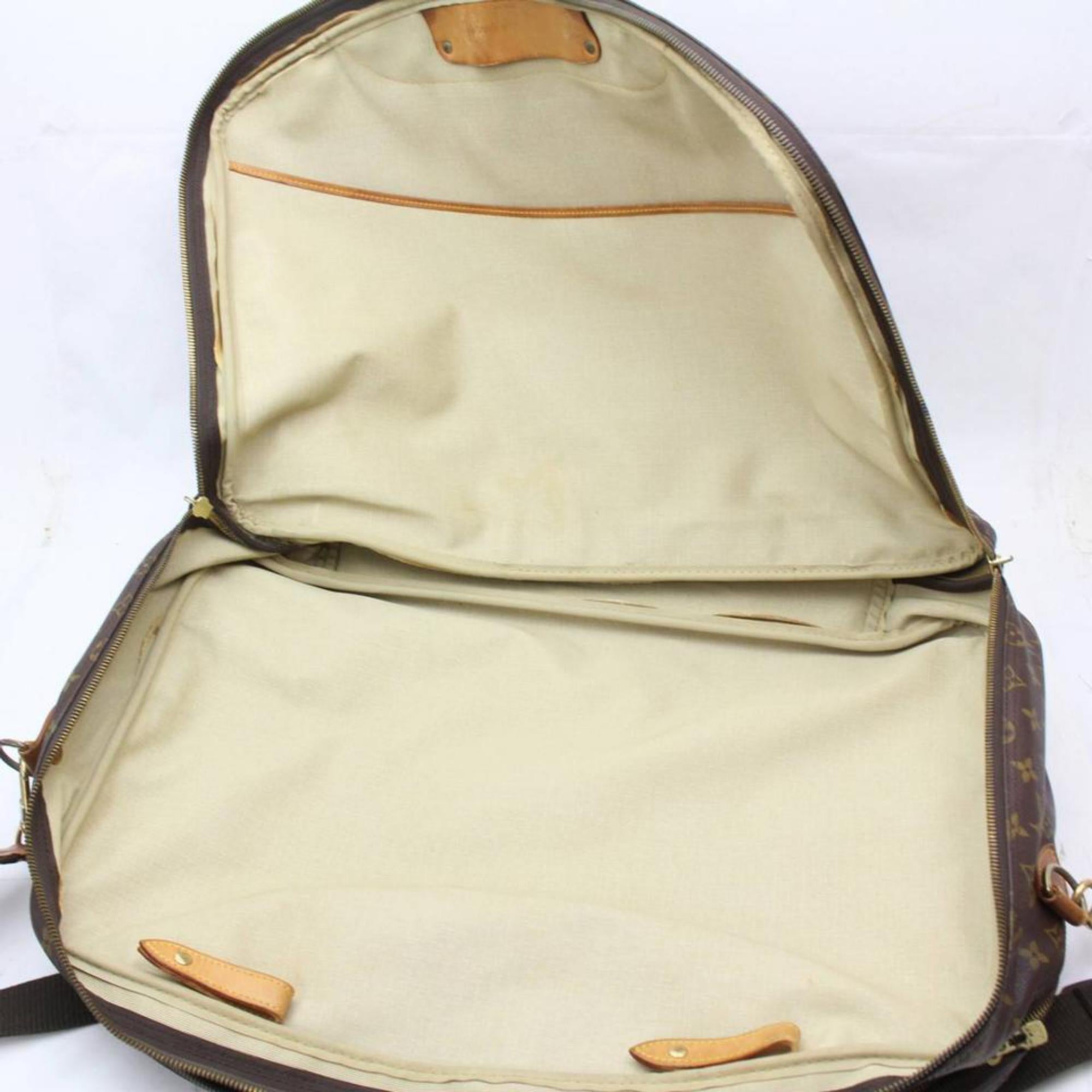 Black Louis Vuitton Alize Monogram 2 Poches with Strap 870354 Brown Canvas Travel Bag For Sale