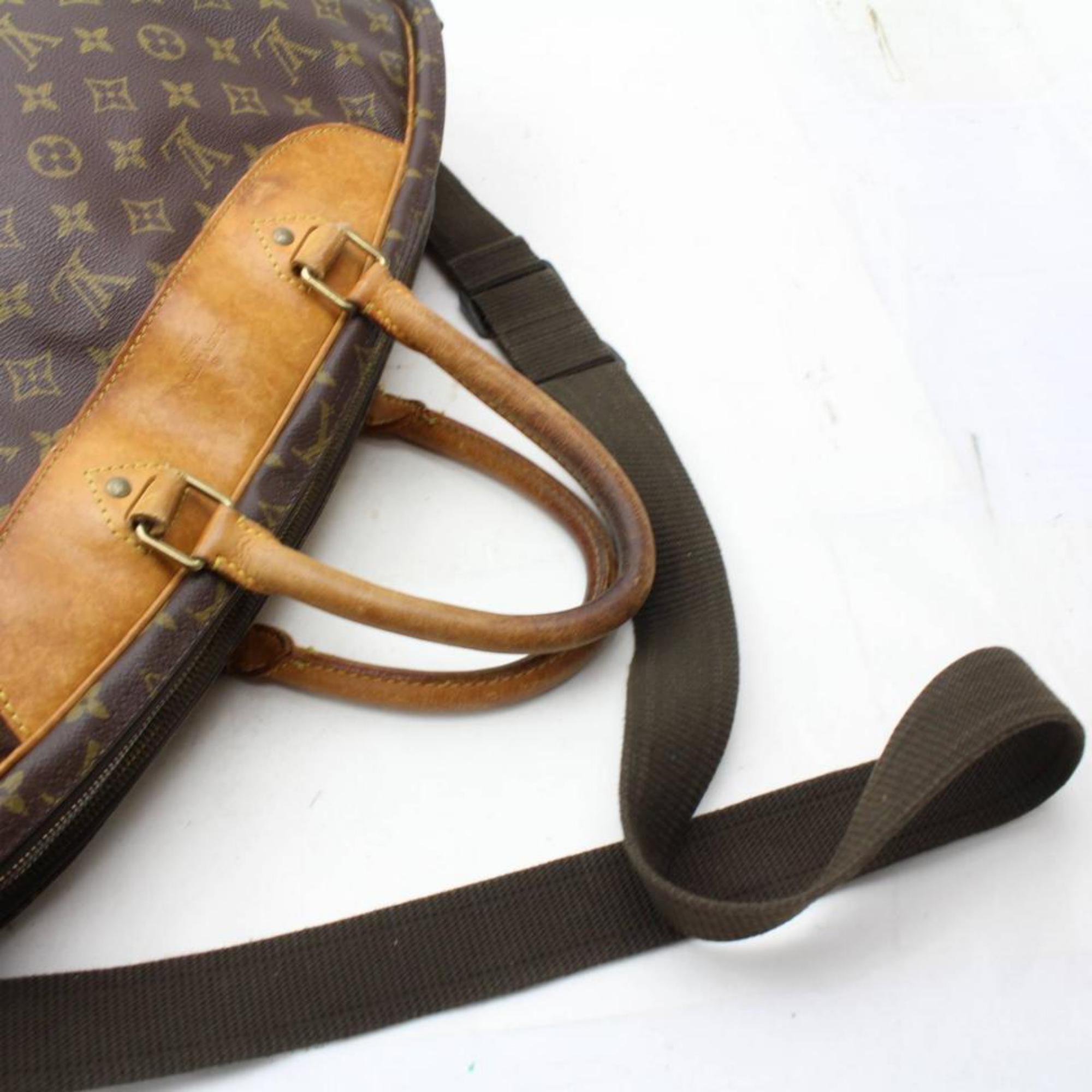 Women's Louis Vuitton Alize Monogram 2 Poches with Strap 870354 Brown Canvas Travel Bag For Sale