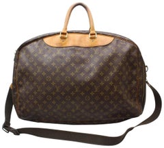 Vintage Louis Vuitton Alize Monogram 2 Poches with Strap 870354 Brown Canvas Travel Bag