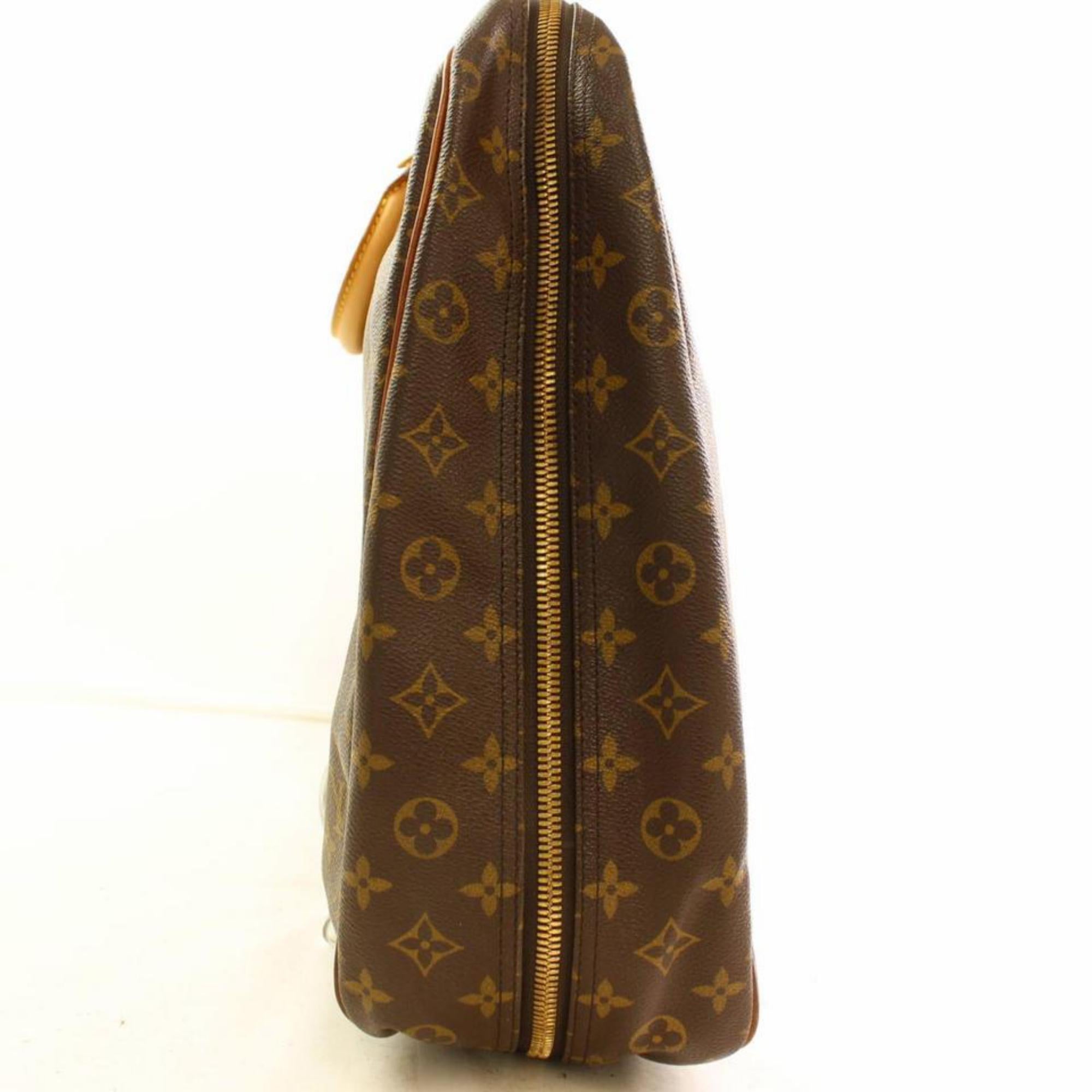Louis Vuitton Alize Monogram 866377 Brown Coated Canvas Weekend/Travel Bag For Sale 3