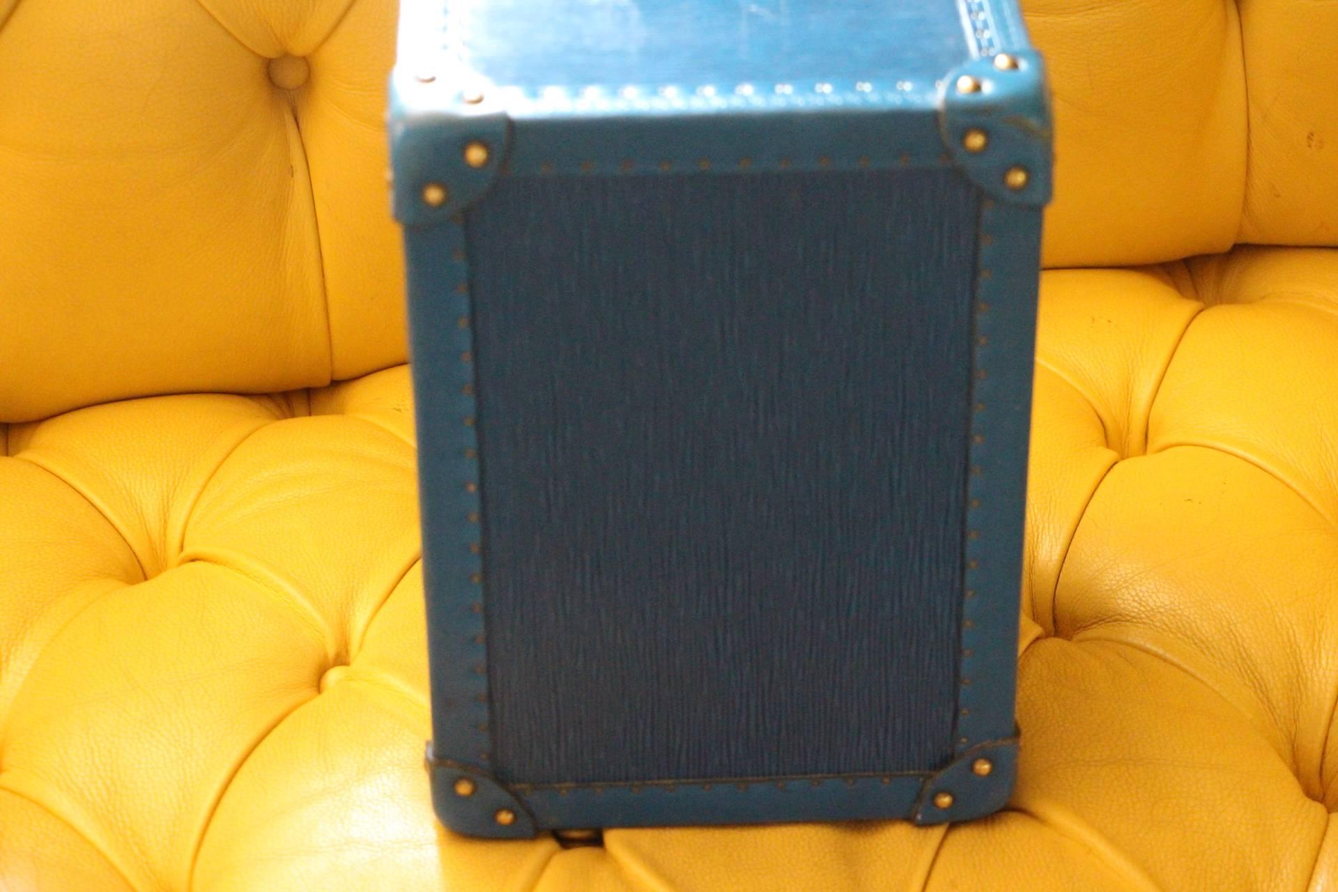 Louis Vuitton All Blue Leather Train Case 5