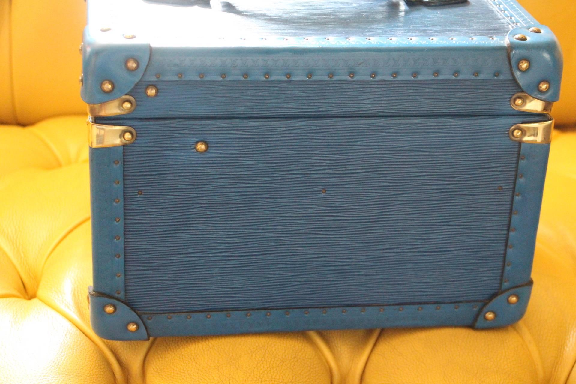 20th Century Louis Vuitton All Blue Leather Train Case