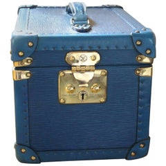 Louis Vuitton All Blue Leather Train Case