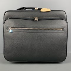 LOUIS VUITTON All Pilot Case Black Textured Leather Carry-On Roller Luggage Bag
