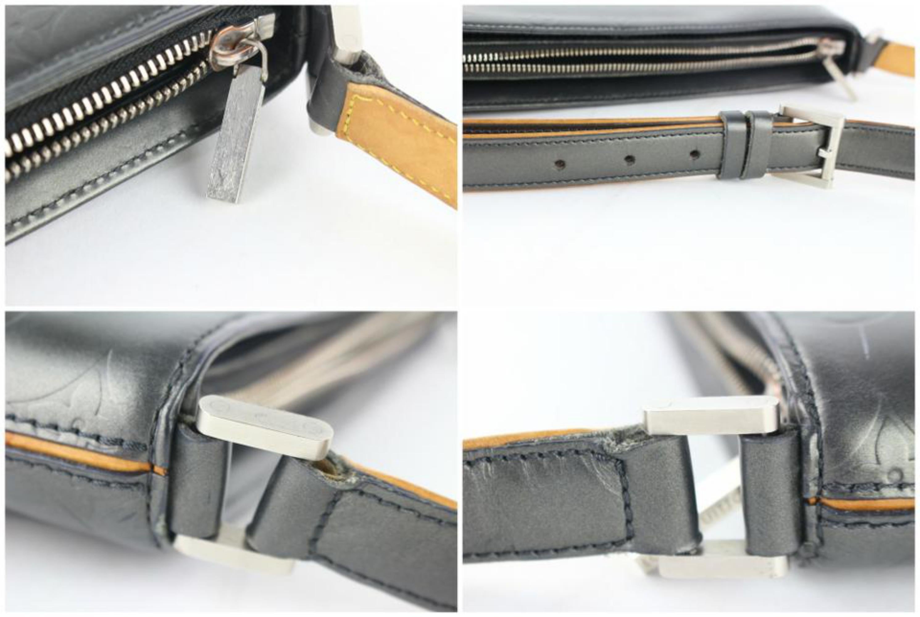 Louis Vuitton Allston Slate Mat Vernis 17lz1113 Blue Patent Leather Shoulder Bag For Sale 5