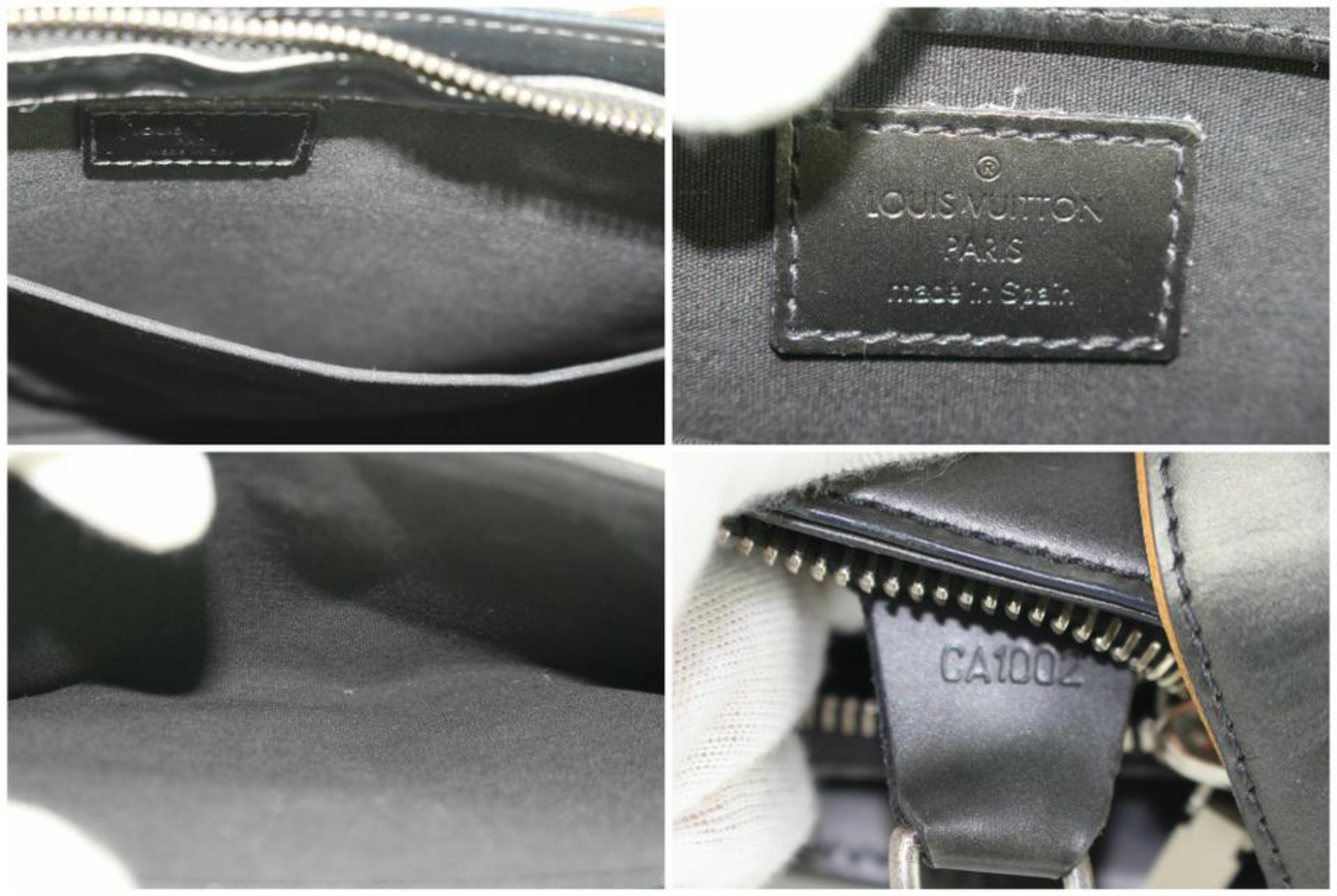 Gray Louis Vuitton Allston Slate Mat Vernis 17lz1113 Blue Patent Leather Shoulder Bag For Sale