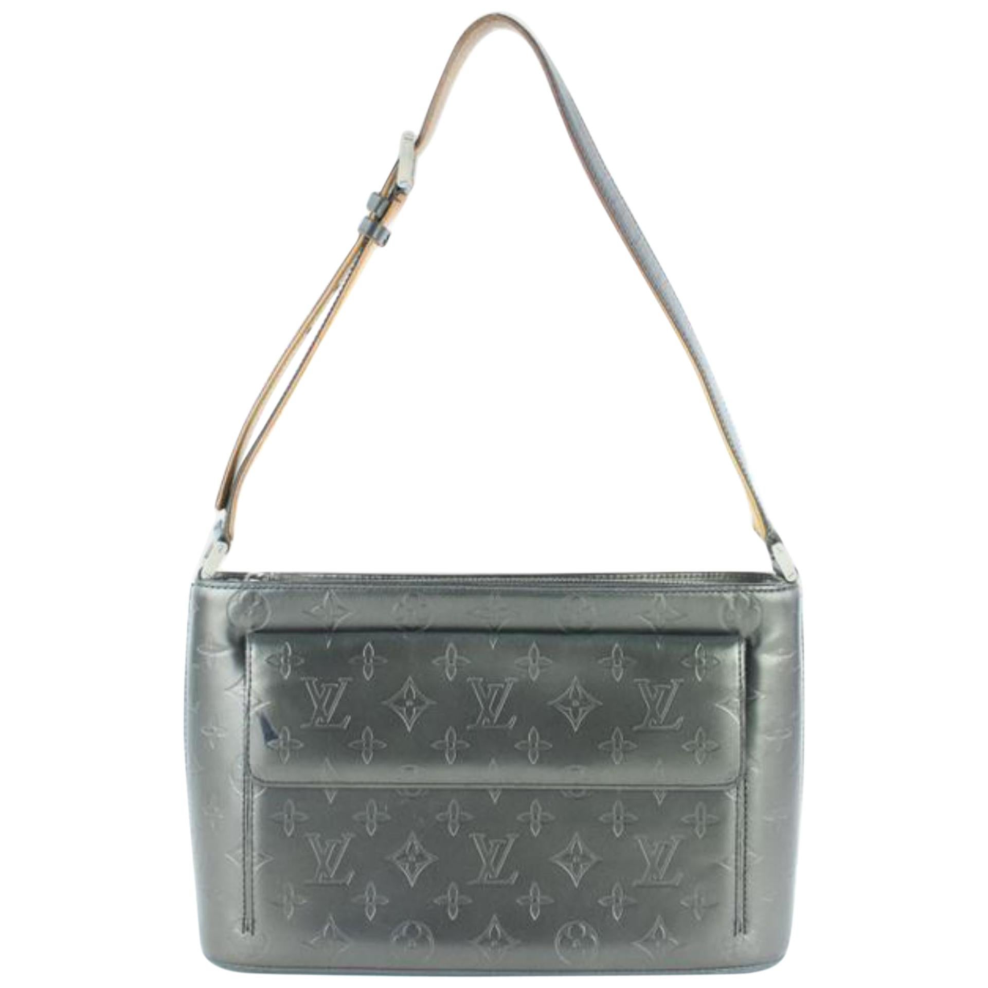 Louis Vuitton Allston Slate Mat Vernis 17lz1113 Blue Patent Leather Shoulder Bag For Sale