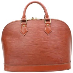 Louis Vuitton Alma 86529 Brown Leather Satchel