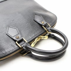 Louis Vuitton Alma 867516 Black Leather Satchel