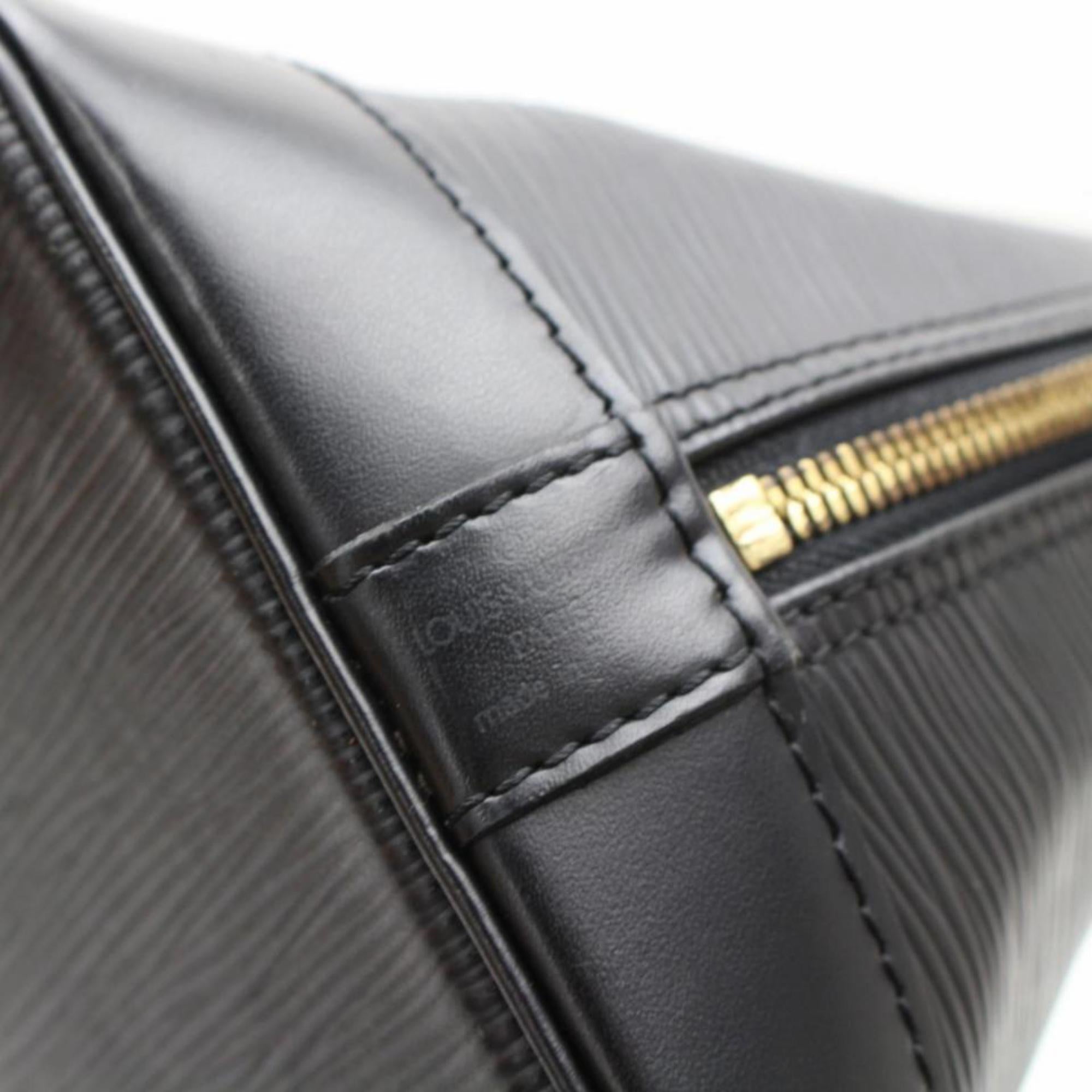Louis Vuitton Alma 867516 Black Leather Satchel For Sale 1