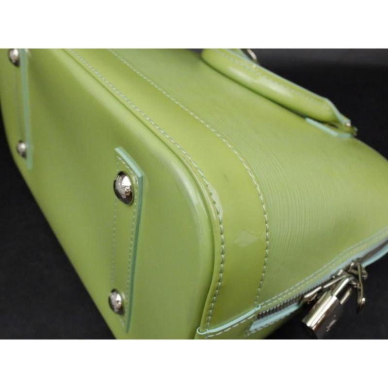 Louis Vuitton Alma Amande Pm 232546 Green Patent Leather Satchel 6