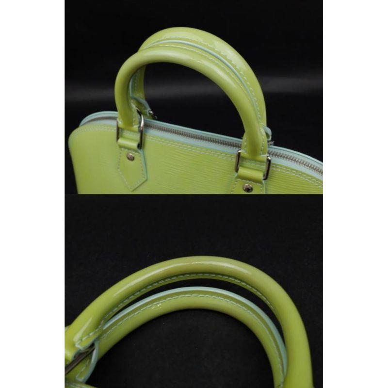 Louis Vuitton Alma Amande Pm 232546 Green Patent Leather Satchel 7
