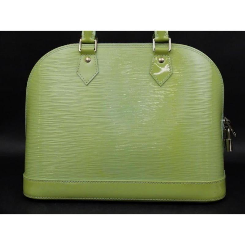 Louis Vuitton Alma Amande Pm 232546 Green Patent Leather Satchel 2