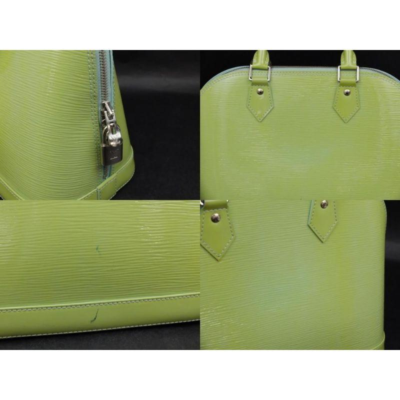 Louis Vuitton Alma Amande Pm 232546 Green Patent Leather Satchel 3