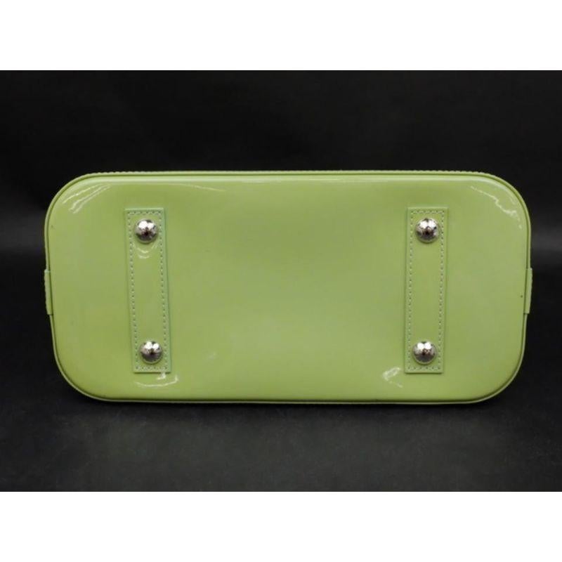 Louis Vuitton Alma Amande Pm 232546 Green Patent Leather Satchel 4