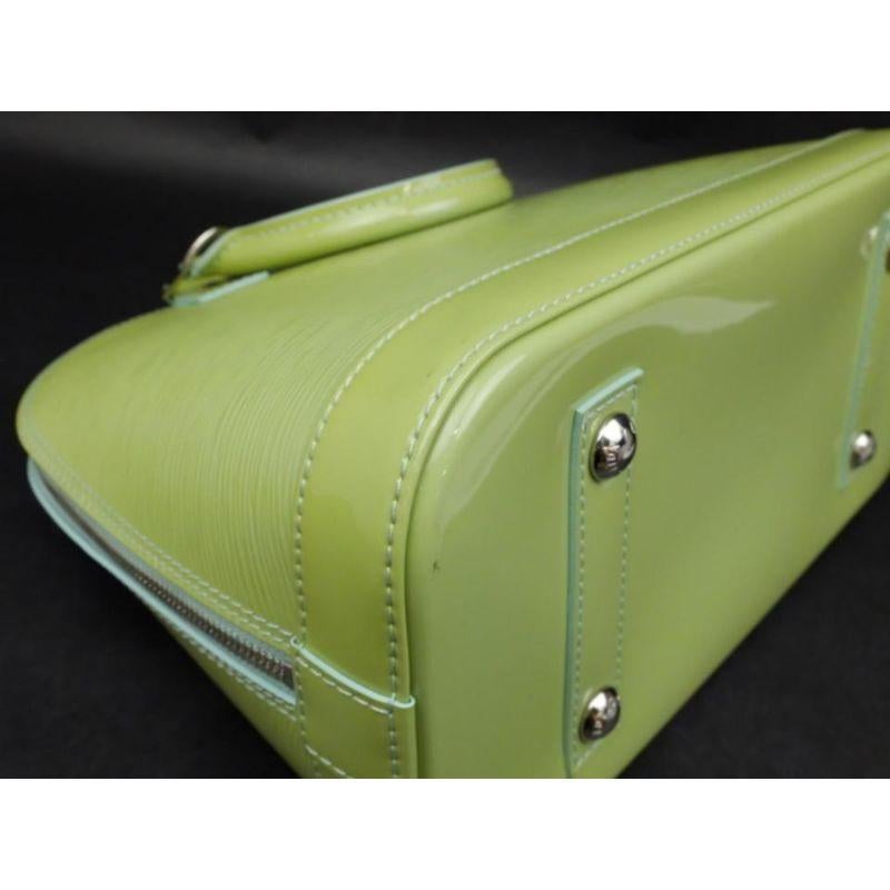 Louis Vuitton Alma Amande Pm 232546 Green Patent Leather Satchel 5