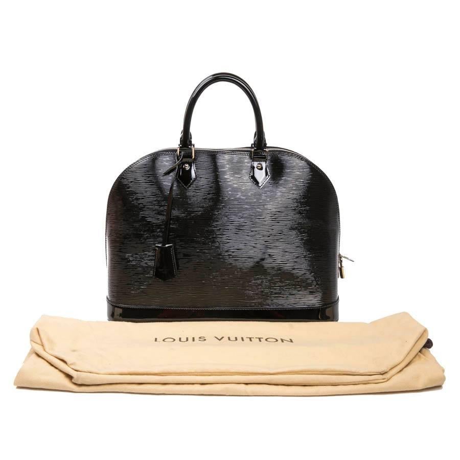 Louis Vuitton Black Patent Epi Leather Large Model Alma Bag  2