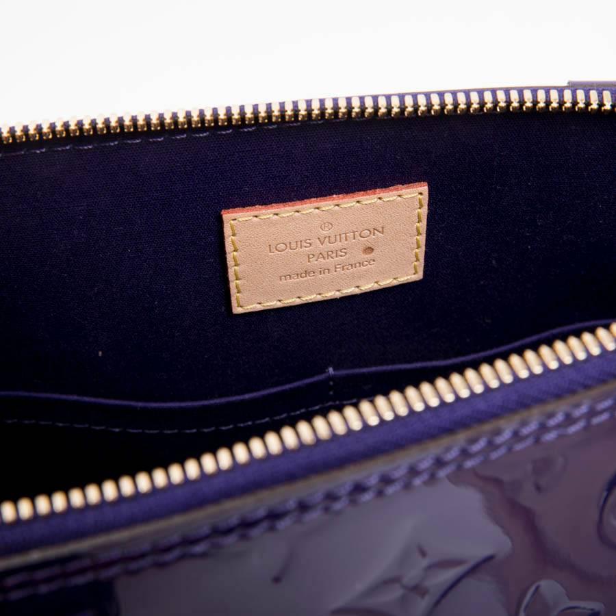 LOUIS VUITTON 'Alma' Bag Small Model in Purple Embossed Monogram Patent Leather 3