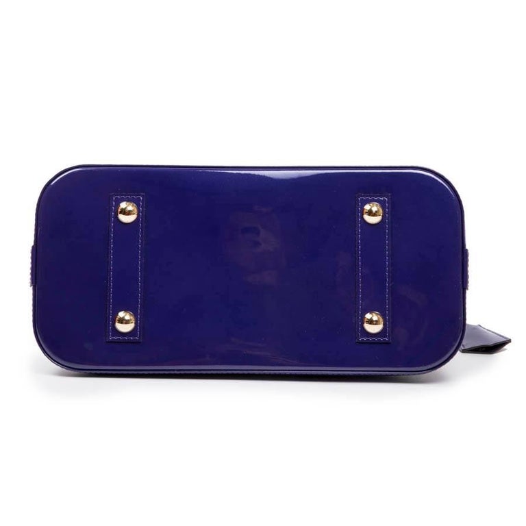 LOUIS VUITTON &#39;Alma&#39; Bag Small Model in Purple Embossed Monogram Patent Leather at 1stdibs