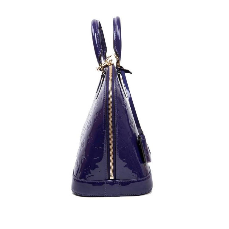 LOUIS VUITTON 'Alma' Bag Small Model in Purple Embossed Monogram Patent  Leather