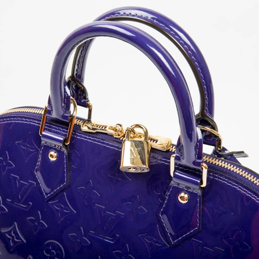 Women's LOUIS VUITTON 'Alma' Bag Small Model in Purple Embossed Monogram Patent Leather