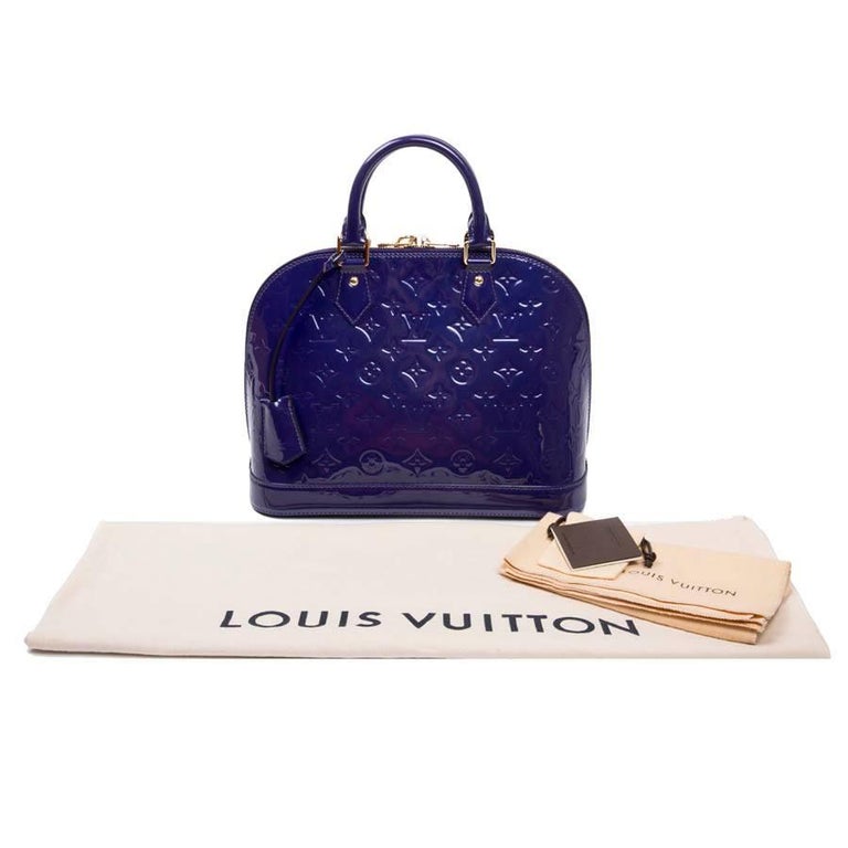 LOUIS VUITTON &#39;Alma&#39; Bag Small Model in Purple Embossed Monogram Patent Leather at 1stdibs