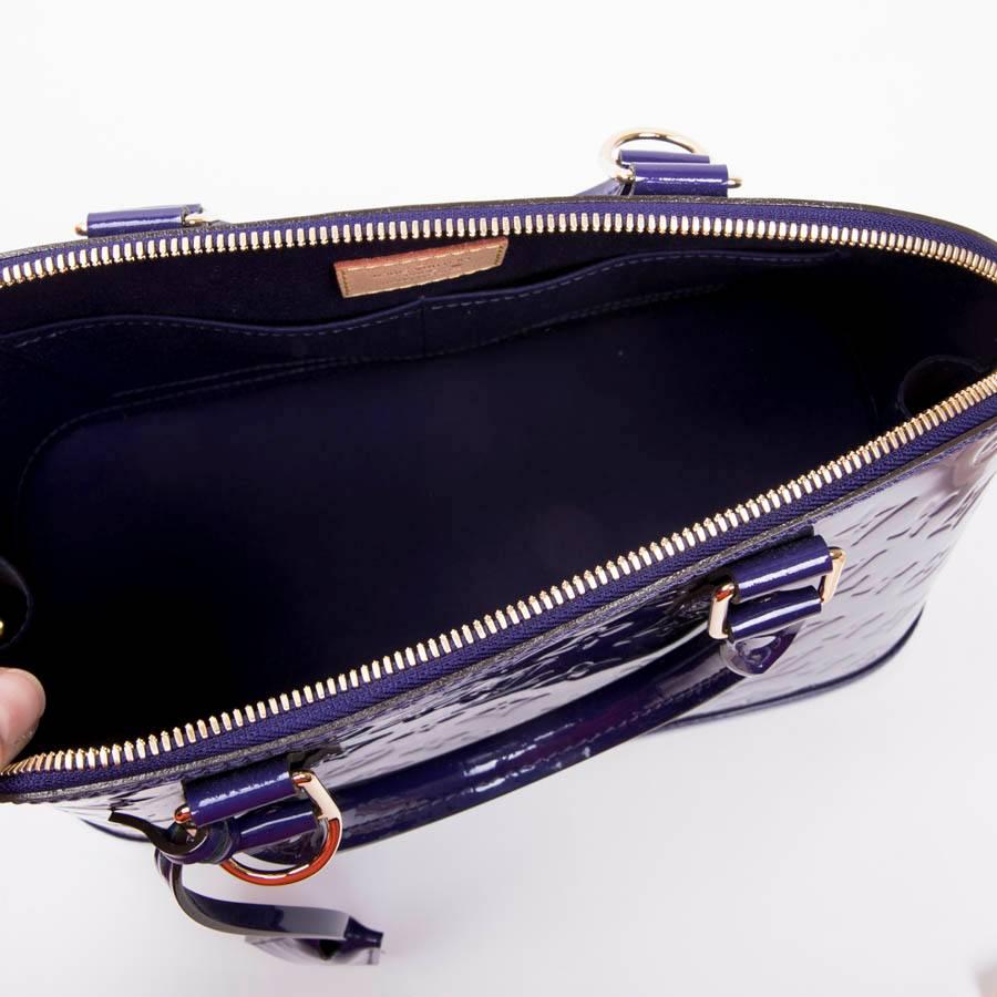 LOUIS VUITTON 'Alma' Bag Small Model in Purple Embossed Monogram Patent Leather 2