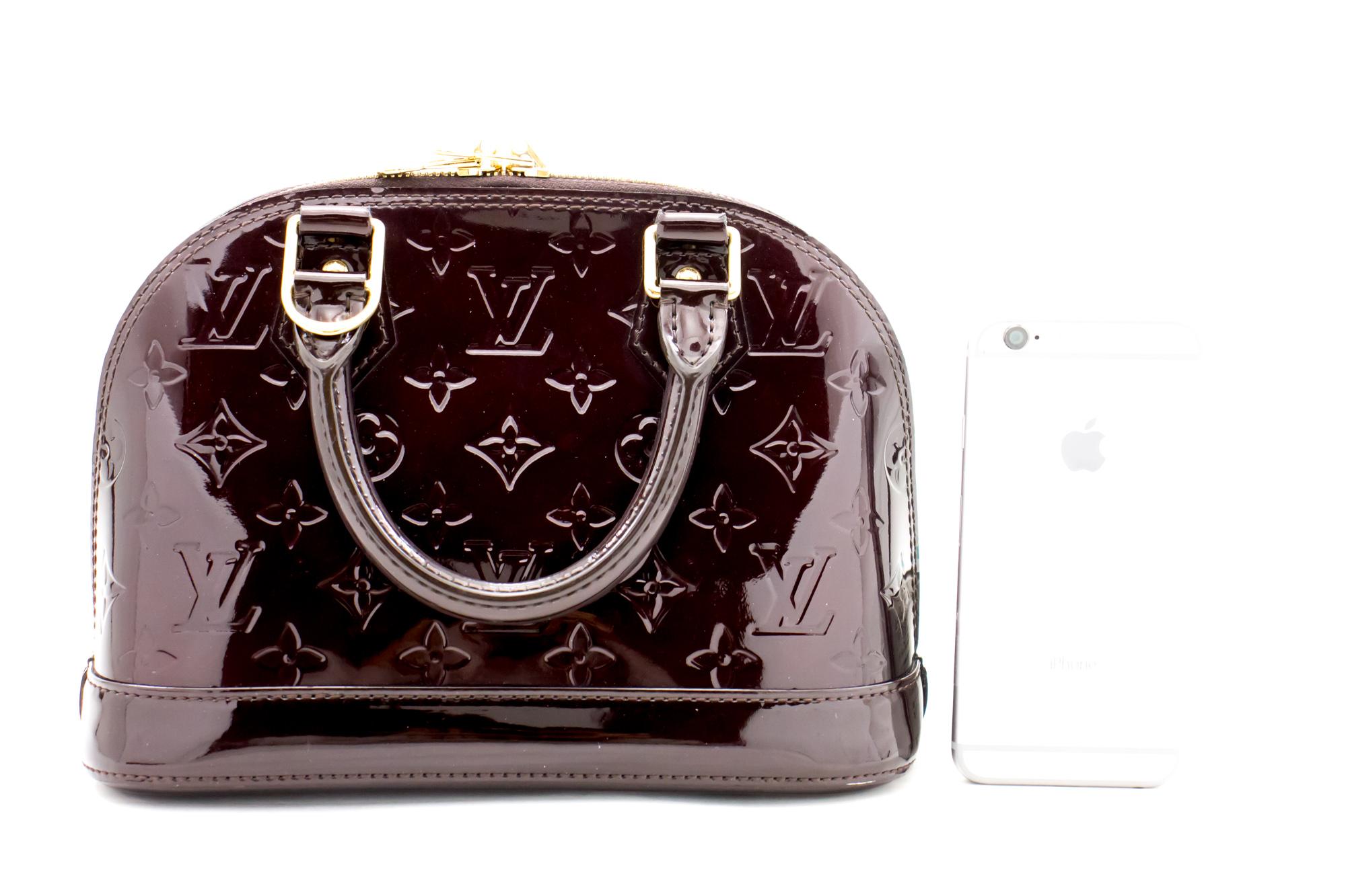 Black Louis Vuitton Alma BB Amaranth Monogram Vernis Bag Handbag M91678