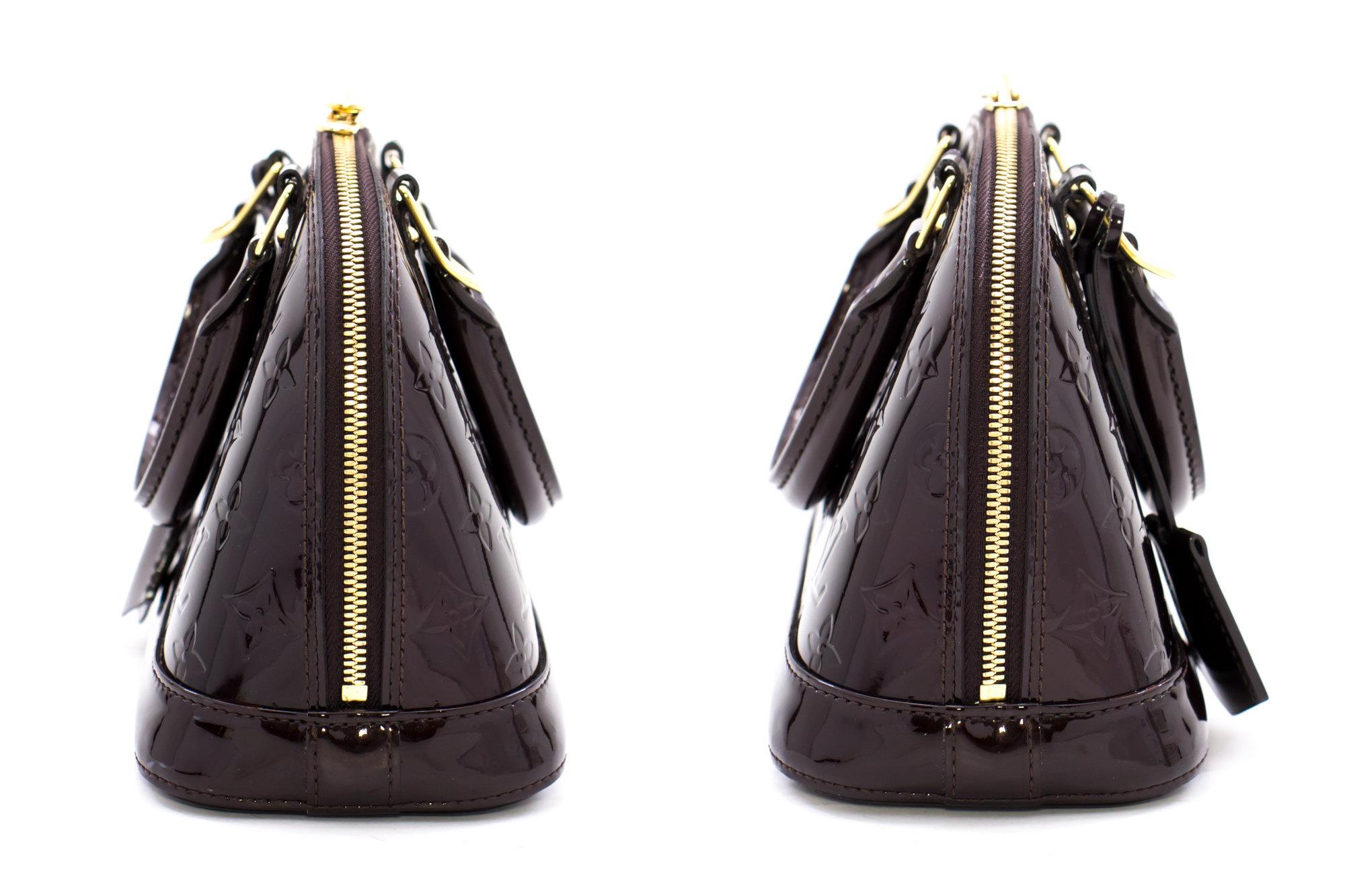Women's Louis Vuitton Alma BB Amaranth Monogram Vernis Bag Handbag M91678
