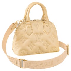 Used Louis Vuitton Alma BB bag Banana Yellow Quilted and embroidered smooth calfskin