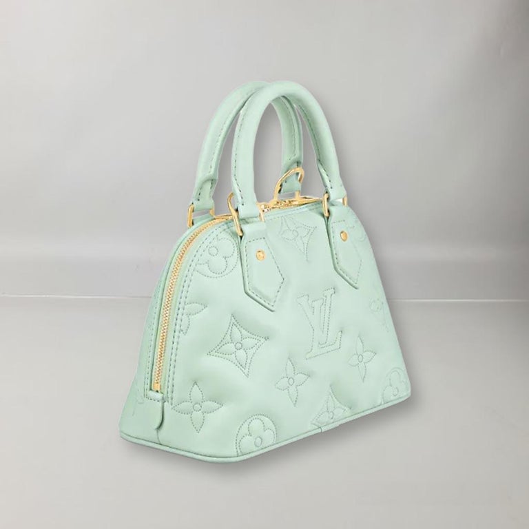 Louis Vuitton Alma BB bag water green Quilted and embroidered calfskin