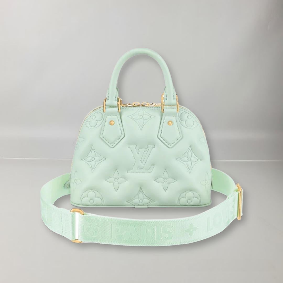 Louis Vuitton Alma BB bag water green Quilted and embroidered calfskin 2
