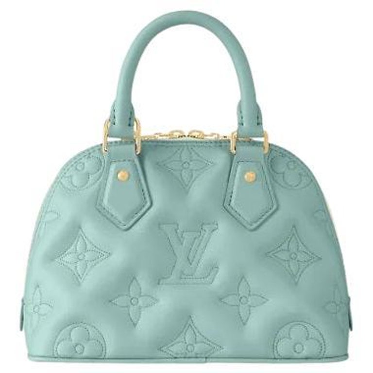 Louis Vuitton Alma BB bag water green Quilted and embroidered calfskin