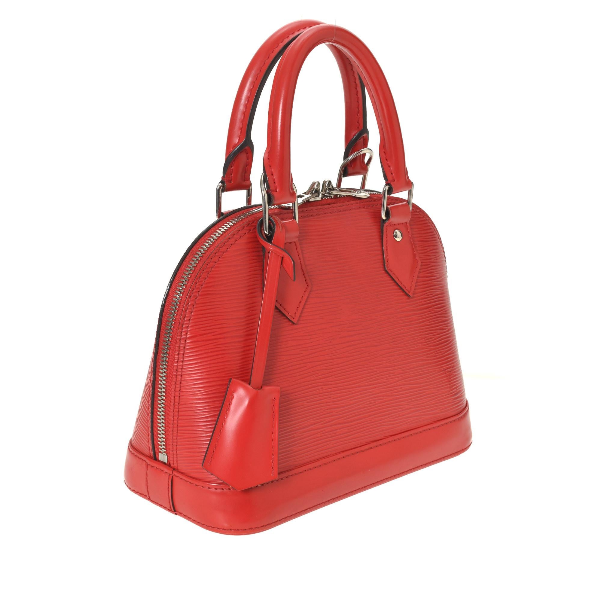 Red Louis Vuitton Alma BB Bandouliere  For Sale