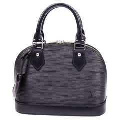 Louis Vuitton Alma BB Black Epi Leather Top Handle Bag with Strap