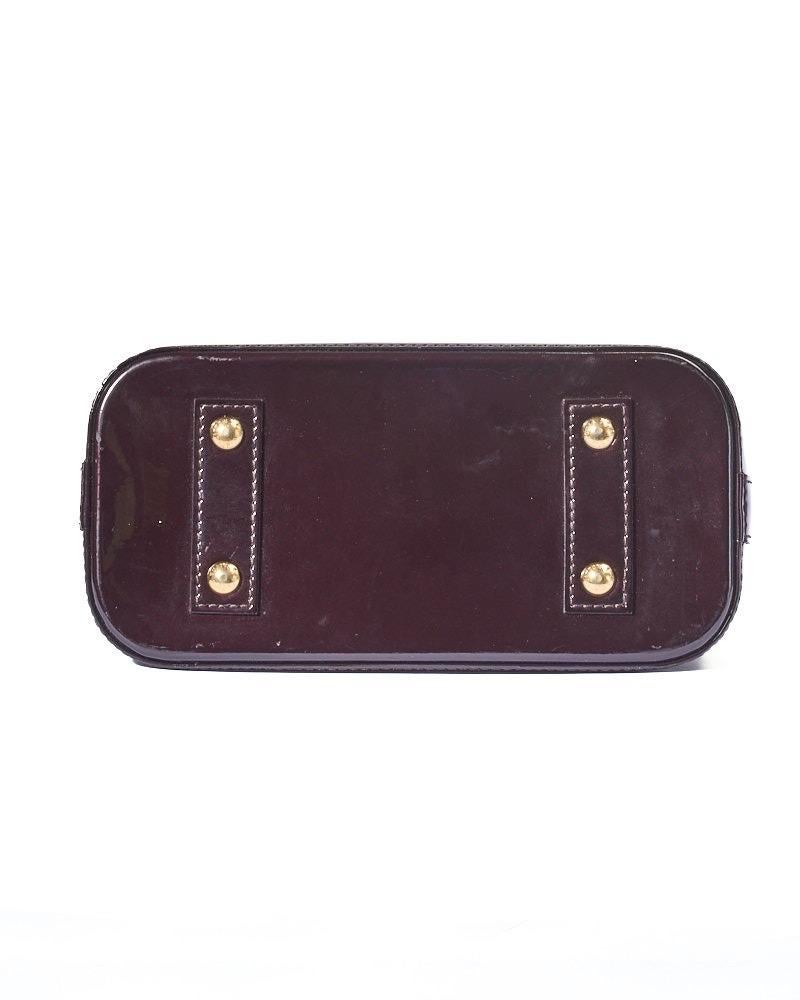Louis Vuitton Alma BB Borsa a Tracolla Vernice Amaranto 6
