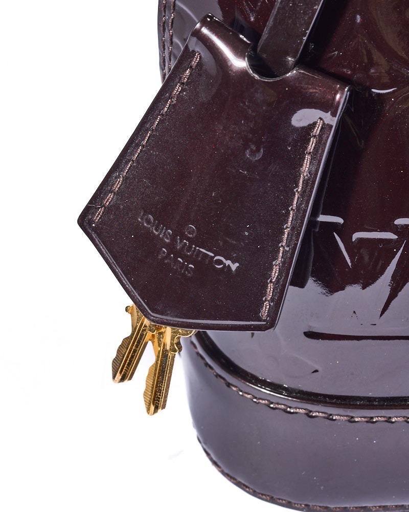Louis Vuitton Alma BB Borsa a Tracolla Vernice Amaranto 7