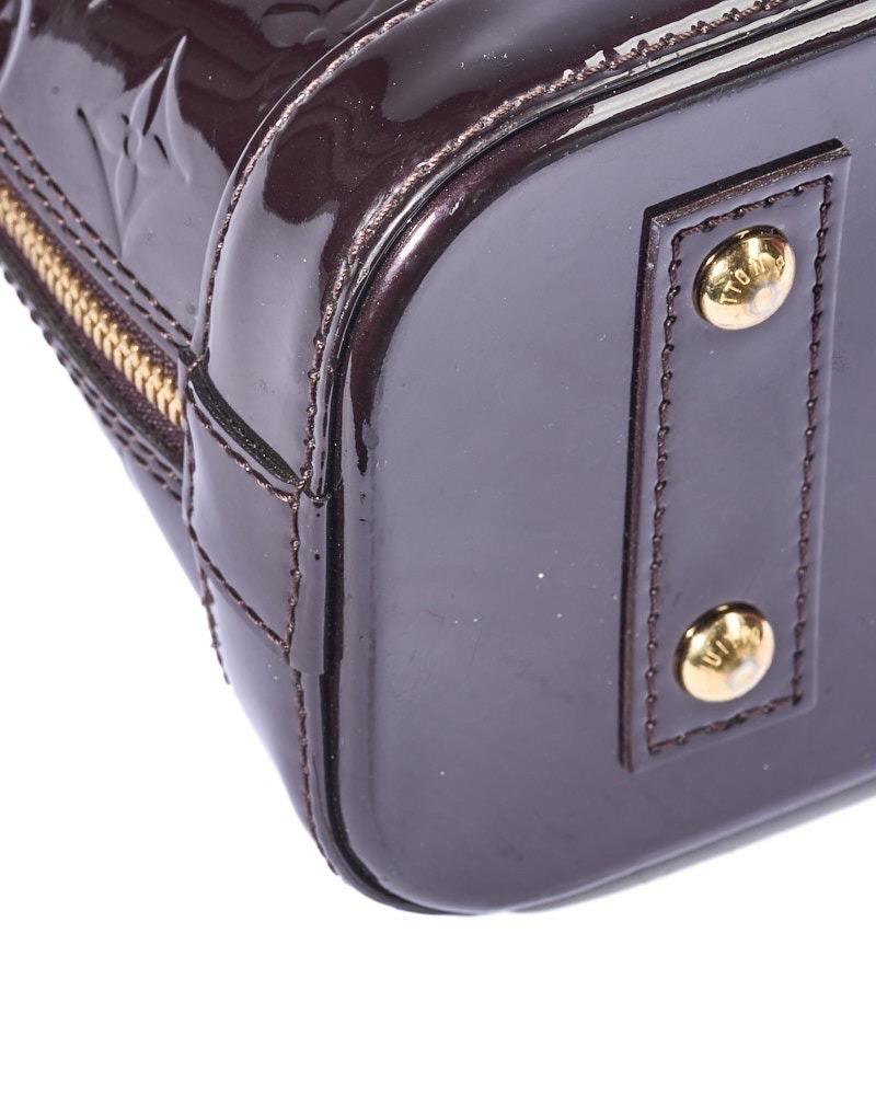 Louis Vuitton Alma BB Borsa a Tracolla Vernice Amaranto 8